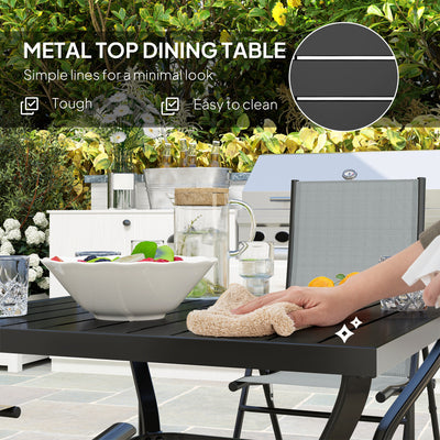 Outsunny Five-Piece Steel Frame Patio Set - Grey/Black 