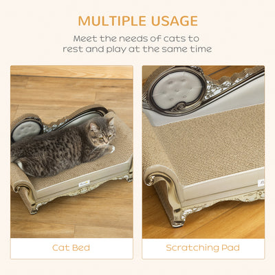 PawHut Cat Furniture, with Scratching Pad & Catnip - Brown 