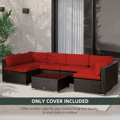 Outsunny Set of 14 Outdoor Cushion Covers - Red 