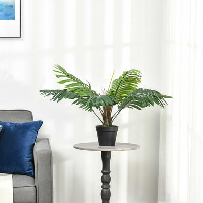 Outsunny 2 Pack 60cm Artificial Palm Tree Decorative Plant with Nursery Pot, Fake Tropical Tree for Indoor Outdoor D\'c3\'a9cor 