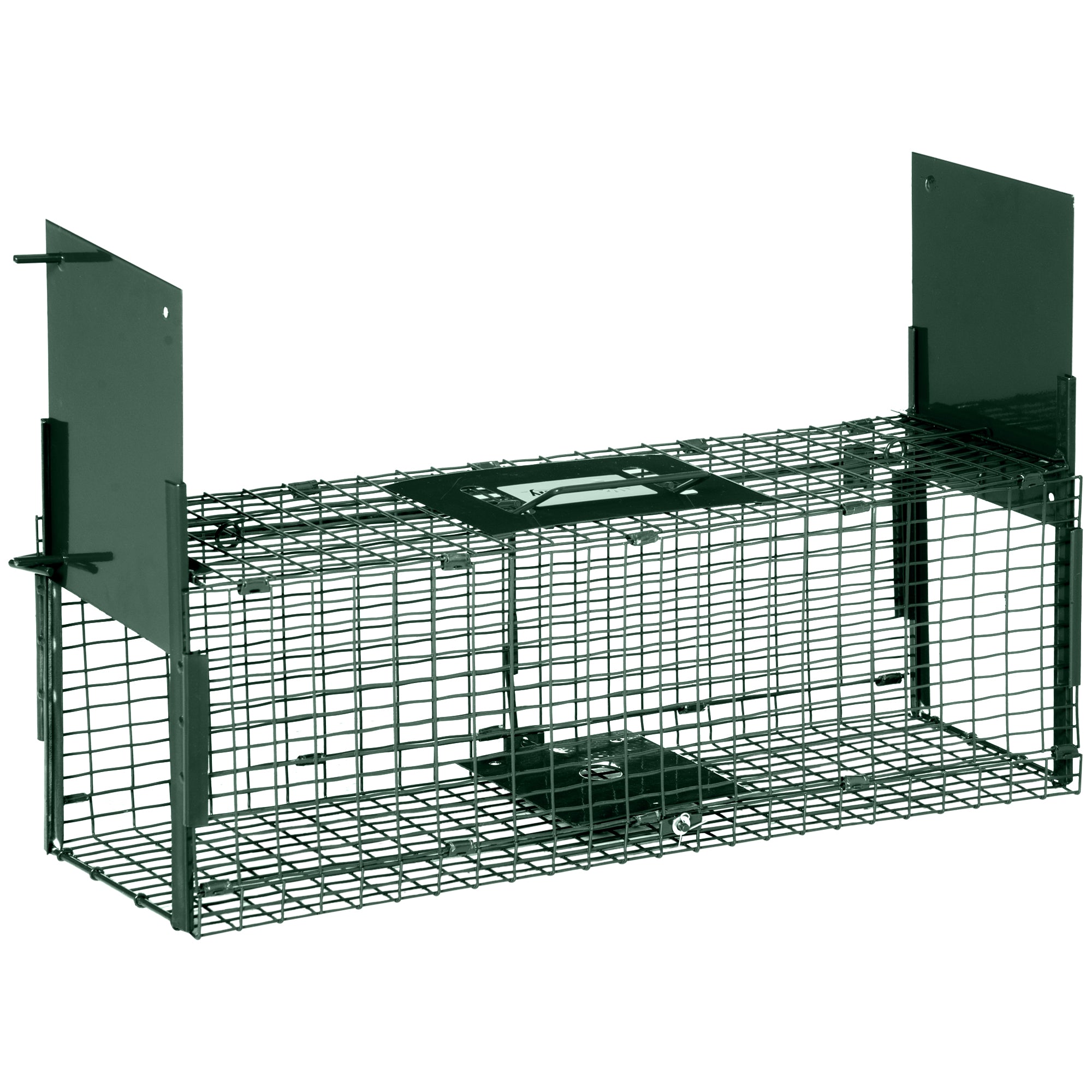 Outsunny Animal Trap Cage, Humane Rat Trap with Double Doors, Squirrel Trap for Indoors & Outdoors, Catch and Release Mice, Rats, Rodents, 60 x 18 x 20 cm, Green 