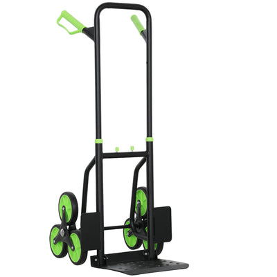 DURHAND Six-Wheel Folding  Sack Barrow Trolley - Black/Green 