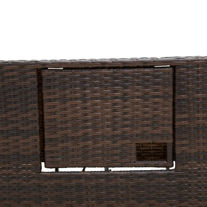 Outsunny Rattan Sun Lounger 2 Seater Day Bed-Brown 