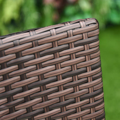 Outsunny 4 PC Rattan Chair Set, Patio Sofa Chairs Set, Cushioned Outdoor Rattan Furniture 