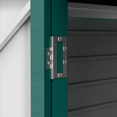 Outsunny 3.7 x 7.9ft Galvanised Steel Shed, with Latched Door and Padlock - Green 