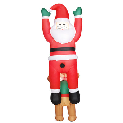 Outsunny 7FT Hanging Christmas Inflatable Santa with Dog, Christmas Blow Up Decoration with Built-in LED Lights for Garden, Indoor Outdoor Home Decor 