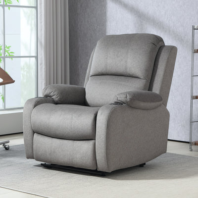 HOMCOM Microfibre Manual Reclining Armchair, with Footrest - Grey 