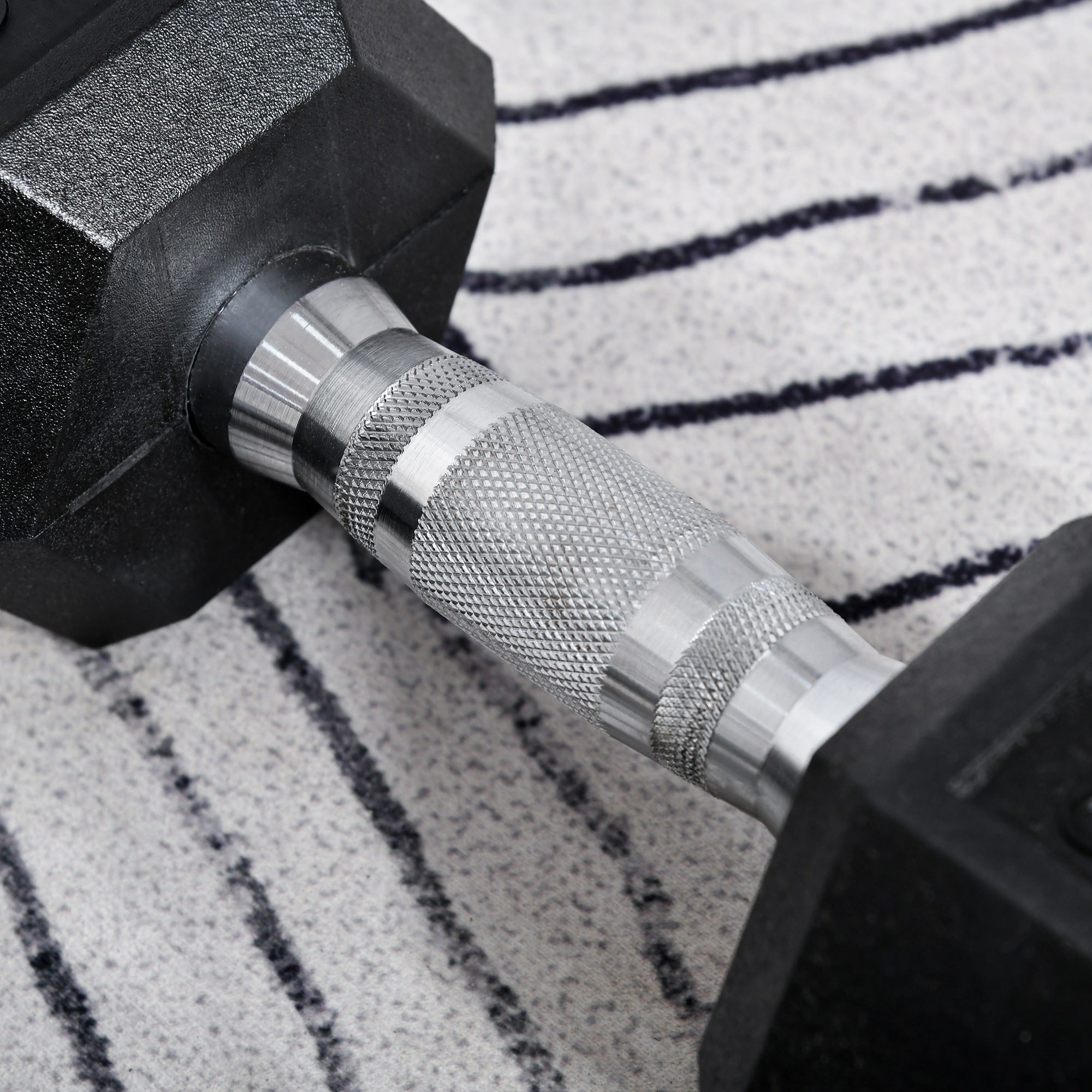 HOMCOM 2x10kg Hex Dumbbells Set Rubber Dumbbells Weight Lifting Equipment Fitness Home Gym 