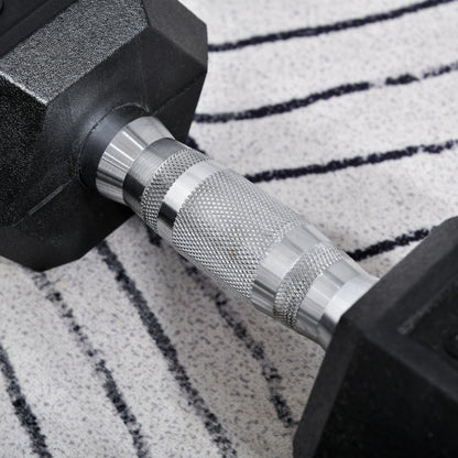 HOMCOM 2x10kg Hex Dumbbells Set Rubber Dumbbells Weight Lifting Equipment Fitness Home Gym 