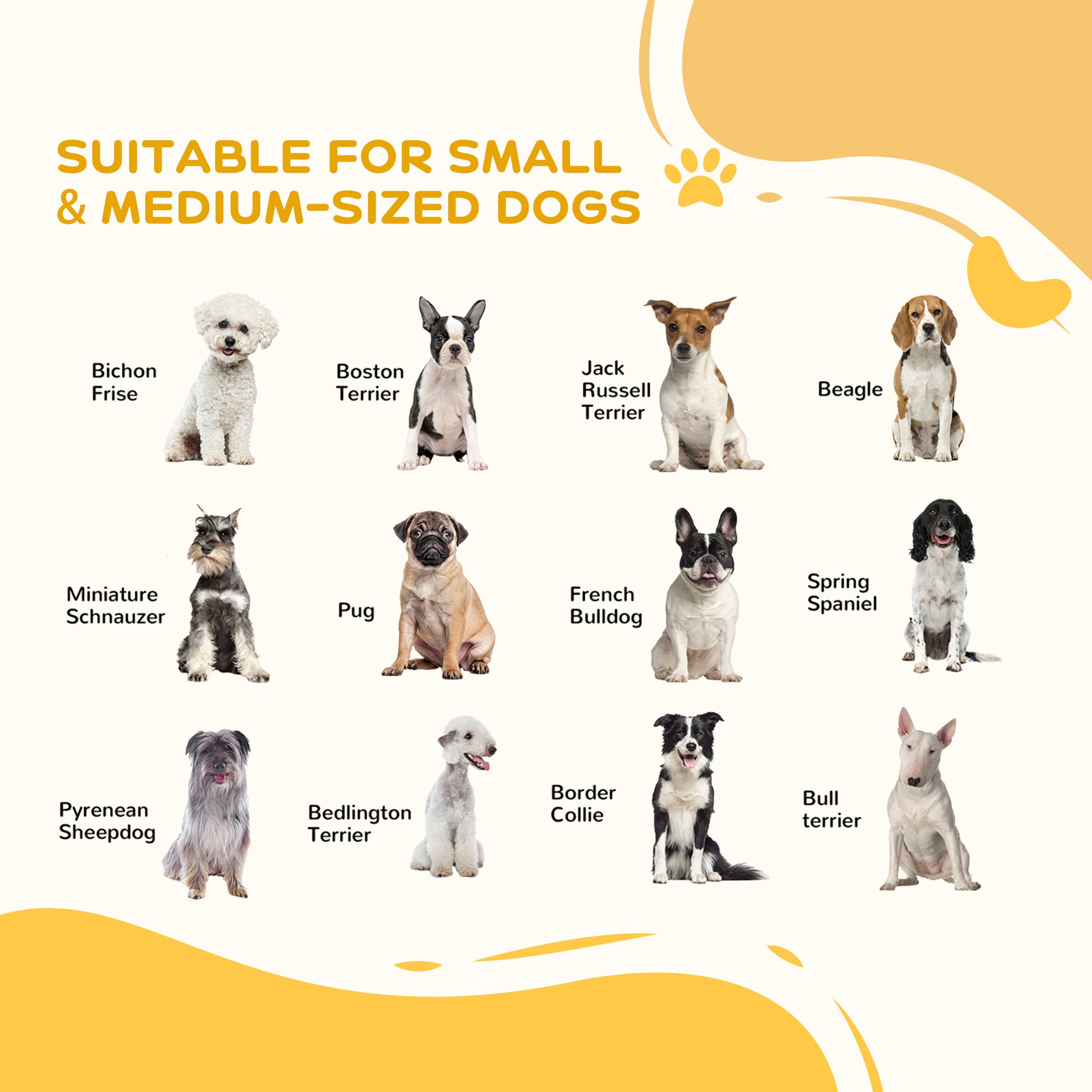 PawHut 8 Panels Foldable Pet Gate with Support Feet, for House, Doorway, Stairs, Small and Medium Dogs - White 