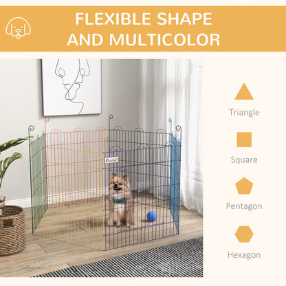 PawHut Pet Playpen Crate, with Six Panels, Door, for Indoors and Outdoors 