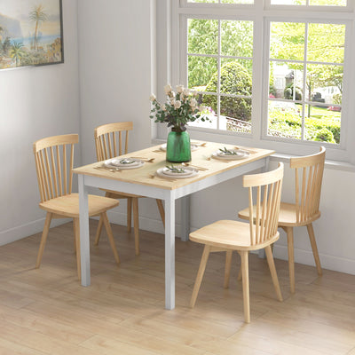 HOMCOM Four-Seater Farmhouse-Style Wooden Table 