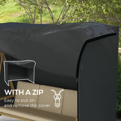 Outsunny 220 x 125cm Three-Seater Swing Chair Protective Cover - Black 