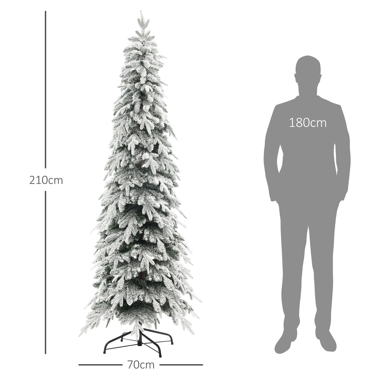 HOMCOM 7ft Snow-Covered Unlit Artificial Christmas Tree 