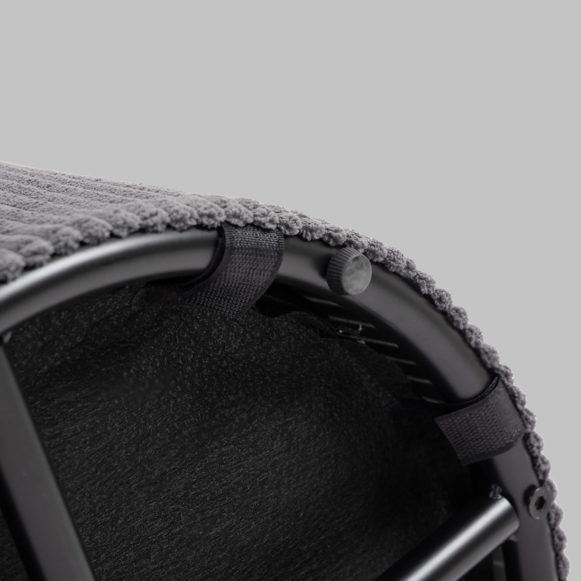 HOMCOM 40cm Round Storage Ottoman, Corduroy Footstool with Removable Lid and Legs, Vanity Stool for Living Room, Bedroom, Grey 