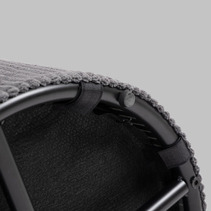 HOMCOM 40cm Round Storage Ottoman, Corduroy Footstool with Removable Lid and Legs, Vanity Stool for Living Room, Bedroom, Grey 