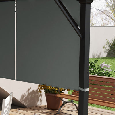 Outsunny 2 Pcs UV Protection Pergola Replacement Canopy, Pergola Shade Cover, Easy to Install, for 3 x 3(m) Pergola, Dark Grey 
