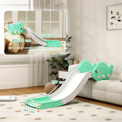 AIYAPLAY Kids Sofa Slide with 130cm Extended Length, HDPE Toddler Slide for Sofa, Bed, Stairs, Easy Assemble & Storage, Green 
