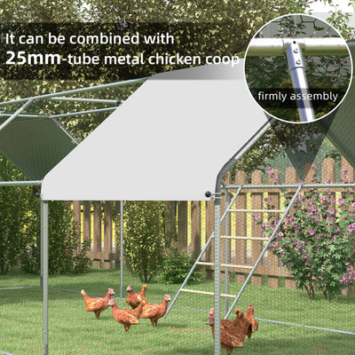 PawHut Chicken Perch for Coop, Wooden and Galvanised Steel Roosting Bar Jungle Gym, Chicken Roosting Ladder for Backyard Farm 