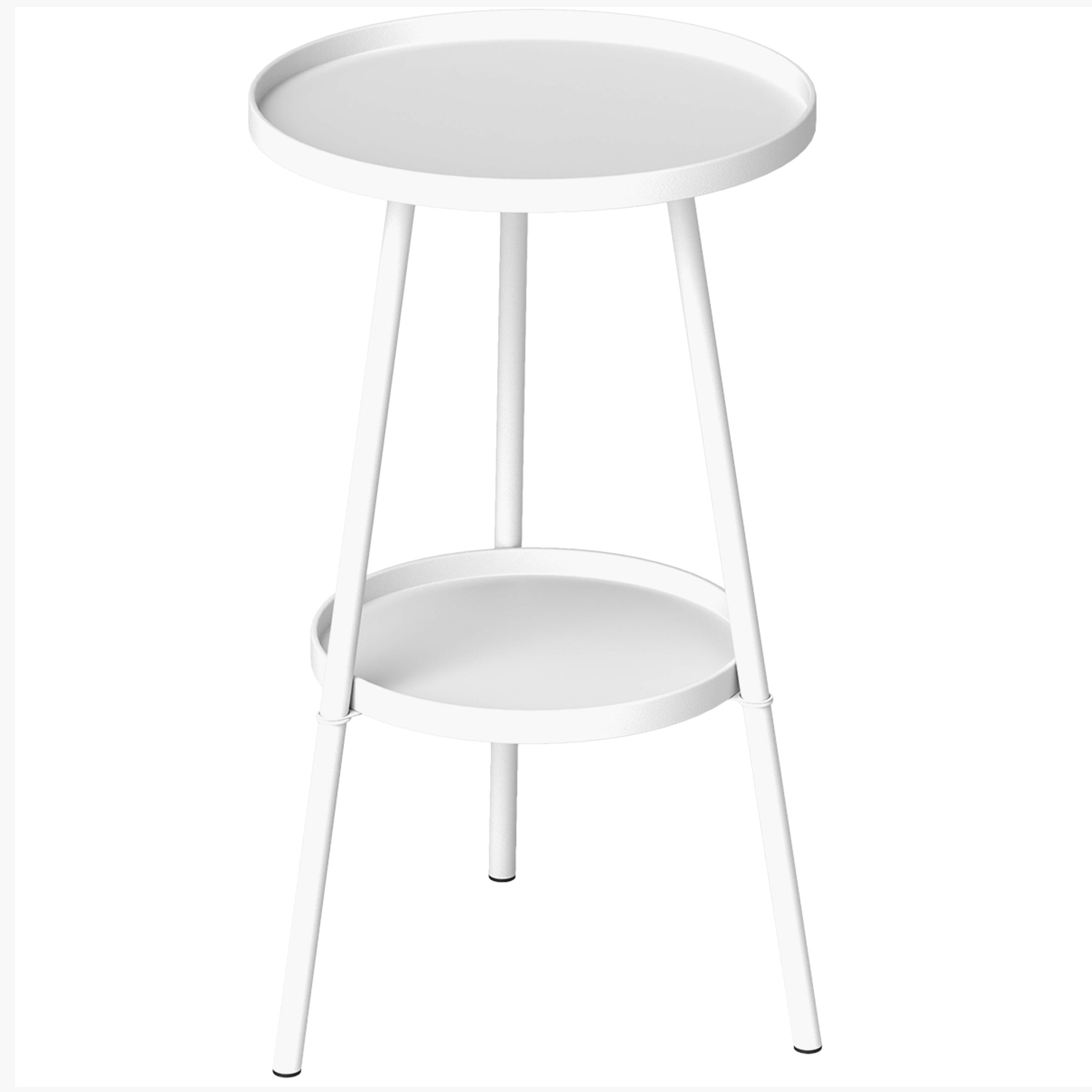 Outsunny Two-Tier Metal Garden Table - White 