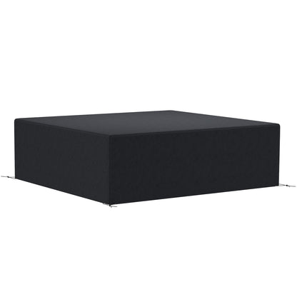 Outsunny 600D Oxford Outdoor Garden Furniture Sofa Set Cover, Waterproof Anti-UV Rattan Sun Lounger Protection Protector Cover, 225L x 210W x 70Hcm, Black 