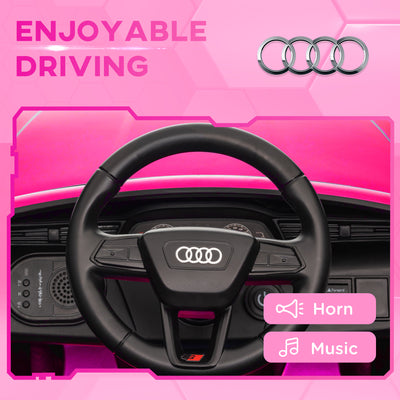 AIYAPLAY Audi Q8 e-tron Sportback Licensed 12V Ride on Car w/ Remote, 4 Spring Suspension Wheels, Headlights, Music, Horn - Pink 
