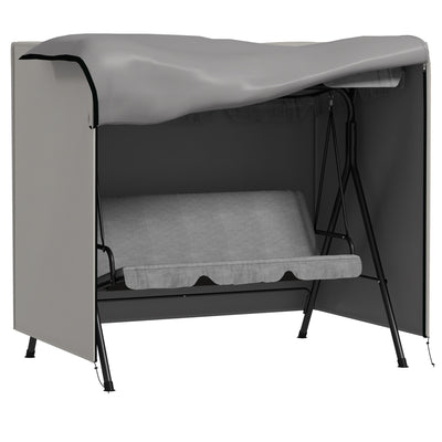 Outsunny 152 x 177cm Three-Seater Swing Chair Protective Cover Light Grey 