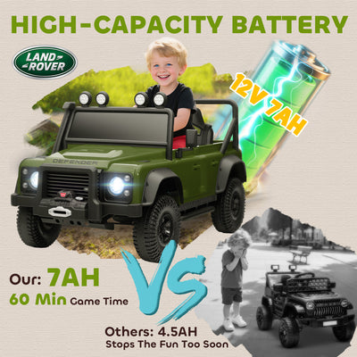 AIYAPLAY Kids Ride On Car with Remote Control, Music, Horn, 4 Spring Suspension Wheels, LED Lights for 3-5 Years Old, Green 