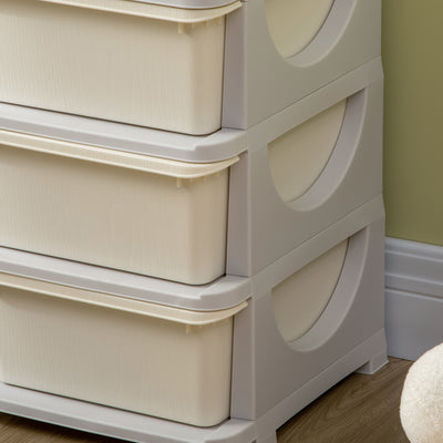 HOMCOM Kids Storage Unit, with Six Drawers - Cream 