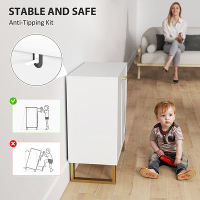 HOMCOM 2-Door Sideboard Storage Cabinet - White 