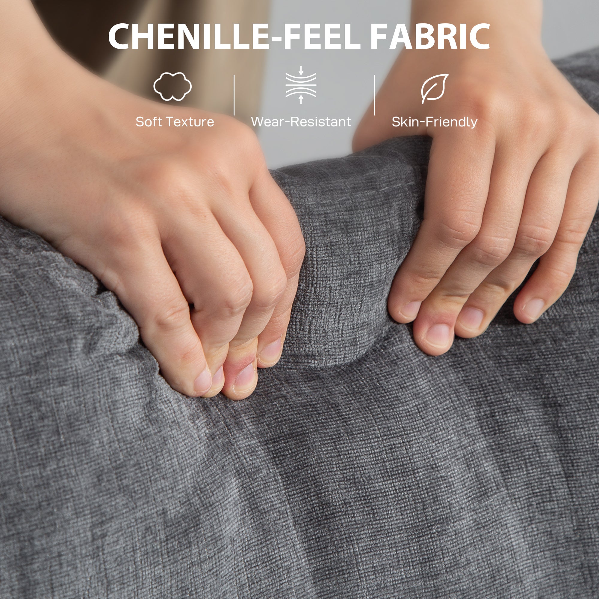 HOMCOM 3 Seater Sofa with USB Ports & Cup Holders - Grey