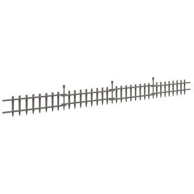 Outsunny 4PCs Wooden Garden Fencing Landscape Edging, Grey 