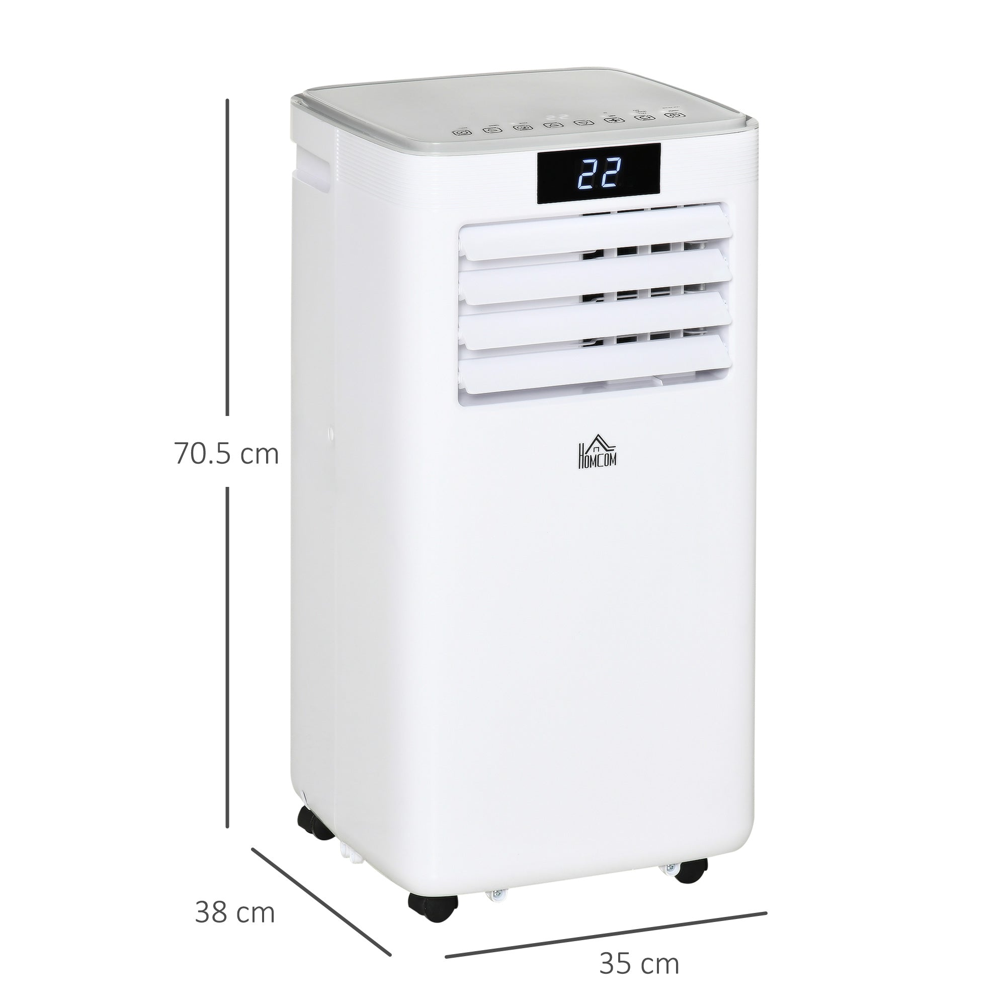 HOMCOM 10000 BTU Air Conditioning Unit, 3-in-1 Portable Air Conditioner, Dehumidifier, Cooling Fan with Remote Control, LED Display, 2 Speeds, 24H Timer, Window Venting Kit, 22m\'c2\'b2
