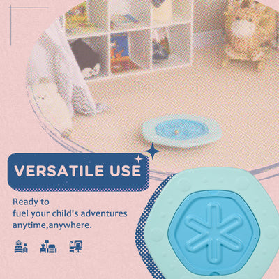 ZONEKIZ Two-In-One Balance Board, Kids Wobble Board with Ball - Blue 