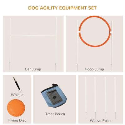 PawHut Dog Agility Training Equipment for Dogs with Carry Bag - Multicoloured 