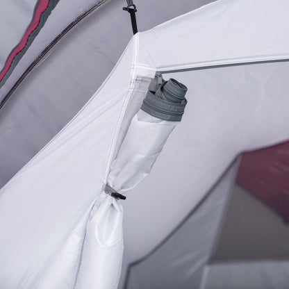 Outsunny 2-3 Person Tunnel Tent with Sewn-in Groundsheet, Air Vents, Rainfly, 2000mm Water Column, Camping Tent with 1 Bedroom, Inbuilt Porch, Living Area for Camping, Hiking, Grey 