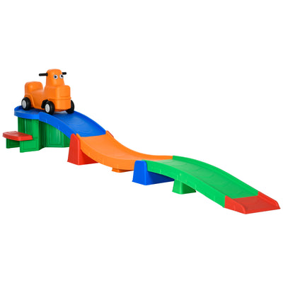 AIYAPLAY 3(m) Four-Piece Ride on Kids Roller Coaster w/ Non-Slip Steps, for Ages 2-5 Years - Multicoloured 