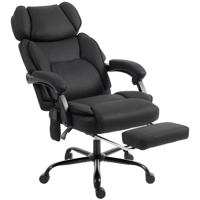 HOMCOM High Back Vibration Massage Office Chair Heated Reclining Computer Chair w/ Adjustable Height, Swivel Wheels, Black 
