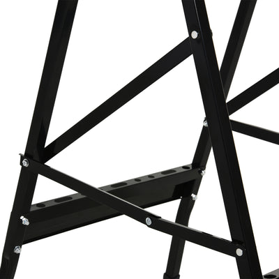 DURHAND 4-in-1 Work Bench, Saw Horse Folding Clamp Table w/ 4 Adjustable Clamping Pegs for DIY Home Garage, Black 