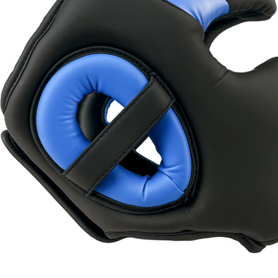 SPORTNOW Boxing Headguard, Boxing Headgear Helmet with Adjustable Strap for Full Face Protection for Kickboxing Sparring Martial Arts Karate Taekwondo, Blue 
