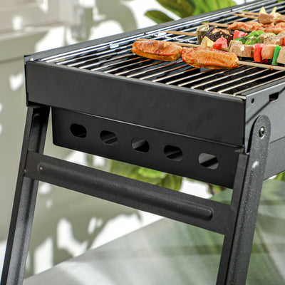 Outsunny Foldable Charcoal Grill - Black 