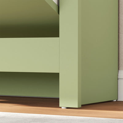 HOMCOM Slim Shoe Cabinet, Narrow Shoe Cupboard with 2 Flip Drawers, Adjustable Shelves for 12 Pairs of Shoes, Green 