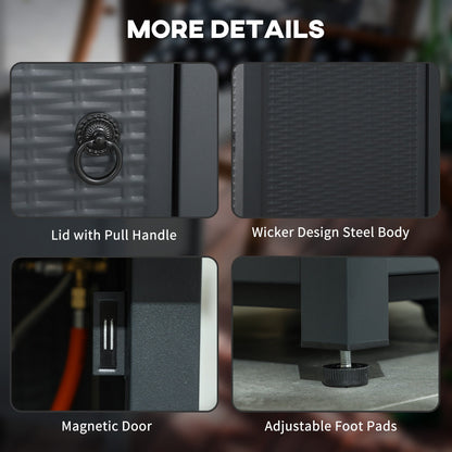 Outsunny 71 x 71cm 40000 BTU Gas Firepit Table - Black/Dark Grey 