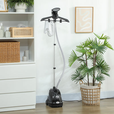 HOMCOM Clothes Steamer with Adjustable Pole Clothes Steamer 11 Steam Levels 41-110 cm Black 