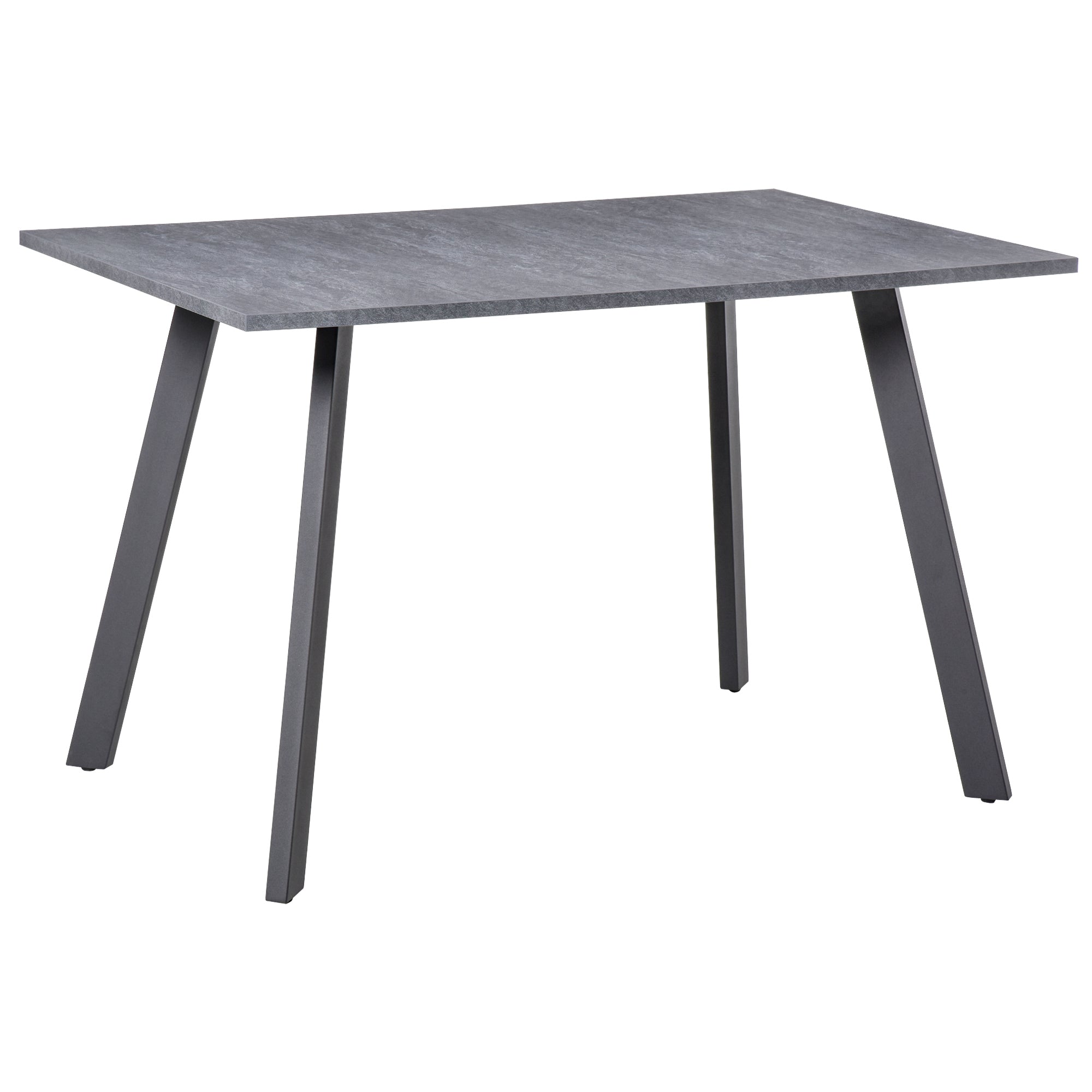 HOMCOM Dining Table, Contemporary Rectangle Kitchen Table with Metal Legs and Spacious Tabletop for Dining Room, Living Room, Dark Grey 