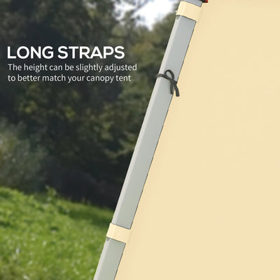 Outsunny Set of Two 3 x 3(m) Replacement Zipped Gazebo Walls - Beige 