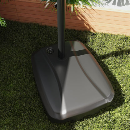 Outsunny Cantilever Parasol with Weighted Base Double Top Garden Parasol Square Hanging Patio Umbrella with Crank Tilt Light Grey 