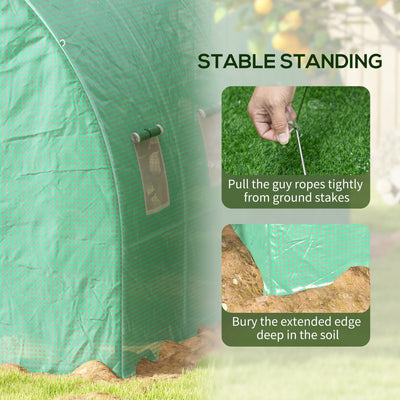 Outsunny Sprinkler System Polytunnel Greenhouse, 4 x 3(m), Green 