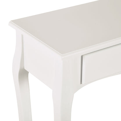 HOMCOM Console Table Modern Sofa Side Desk with Storage Shelves Drawers for Living Room Entryway Bedroom Ivory White 