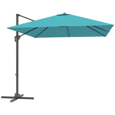 Outsunny Patio Offset Parasol Umbrella - Blue 